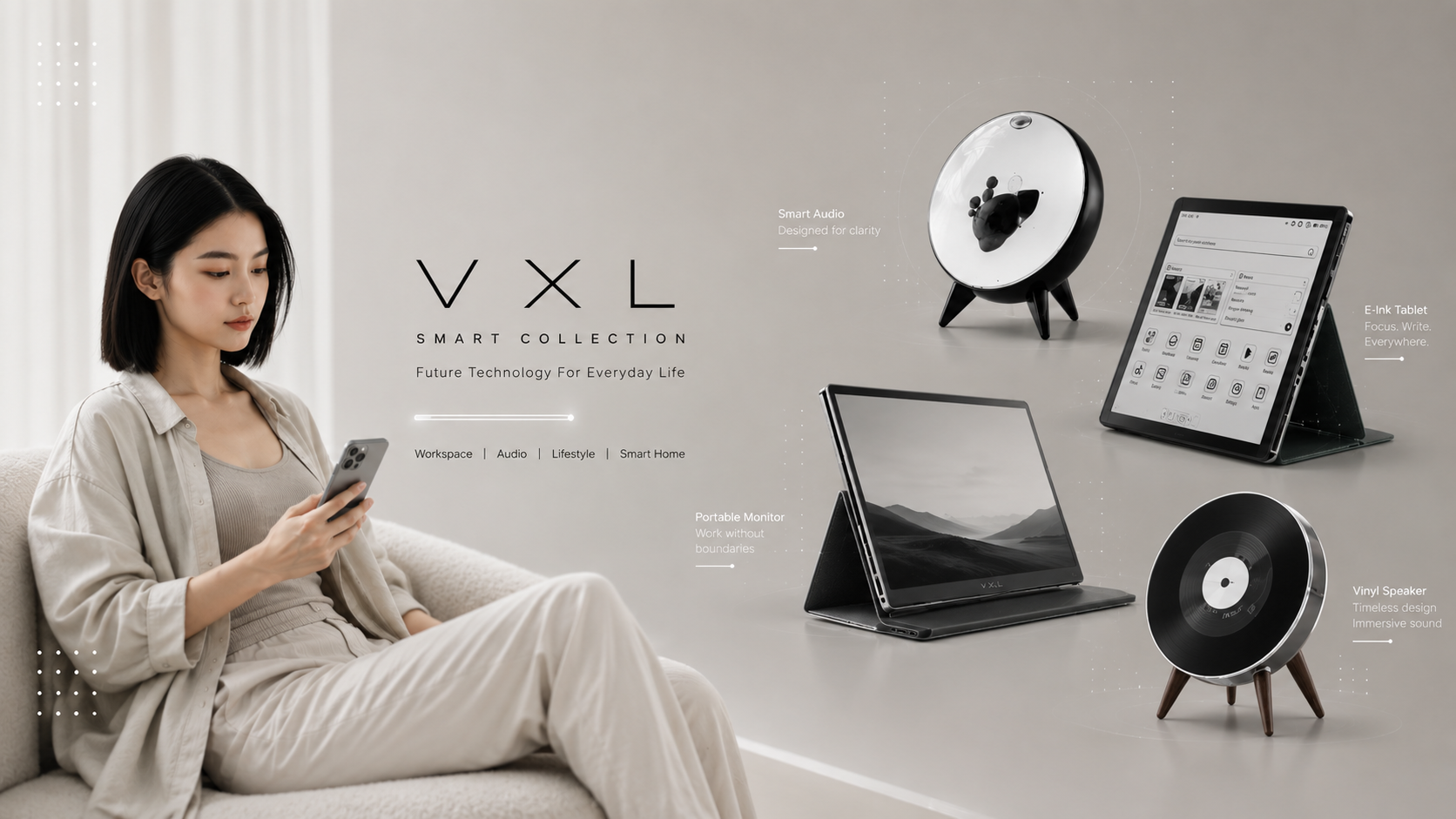 VXL smart gadgets collection featuring everyday technology products