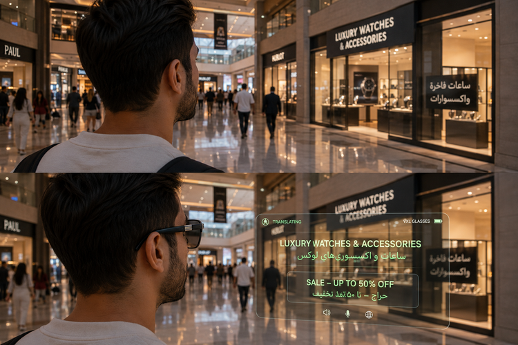 عینک هوشمند مترجم بلادرنگ Vixel Smart Glasses