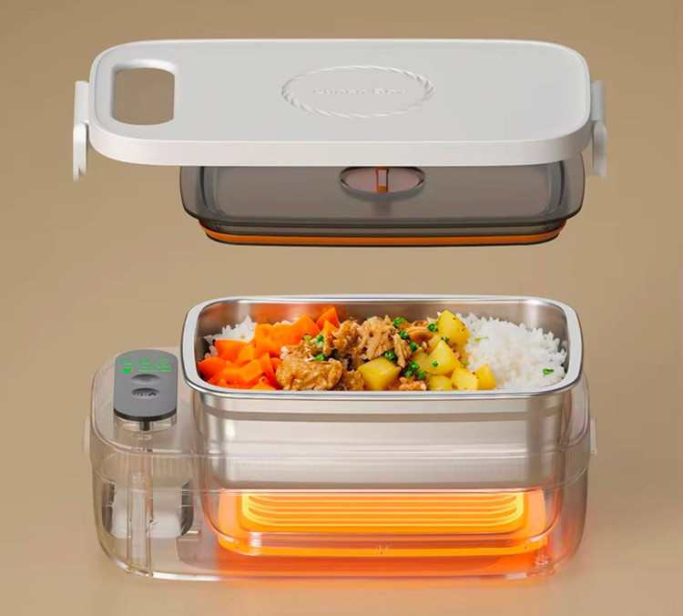 گرمکن غذای شارژی دو طبقه Lumirio مدل Wireless Lunch Box
